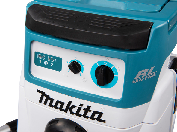Makita gulvstøvsuger indstillinger og batteri indikator